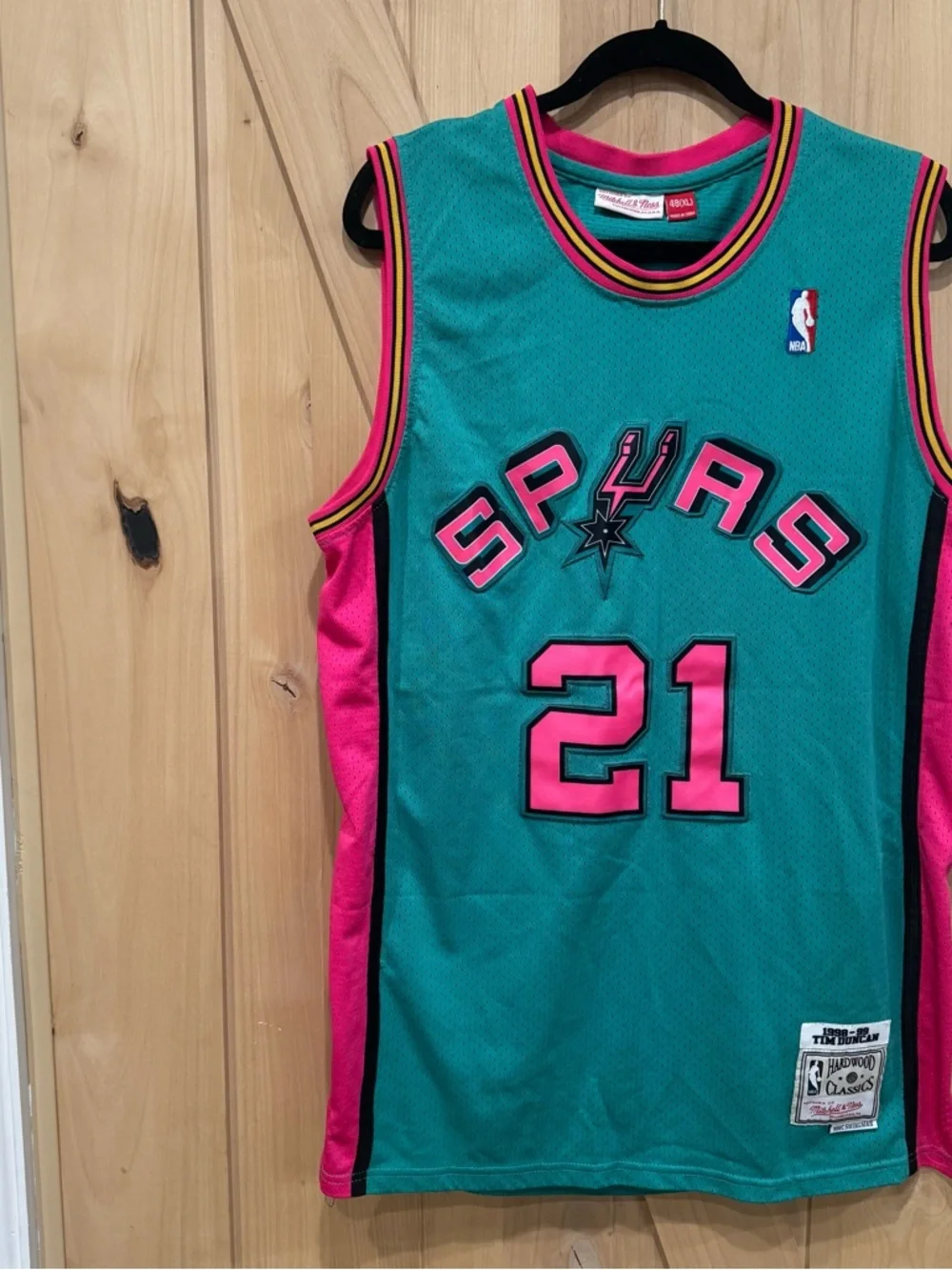 Mitchell & Ness Teal and Pink 'Duncan 21' Men’s Jersey